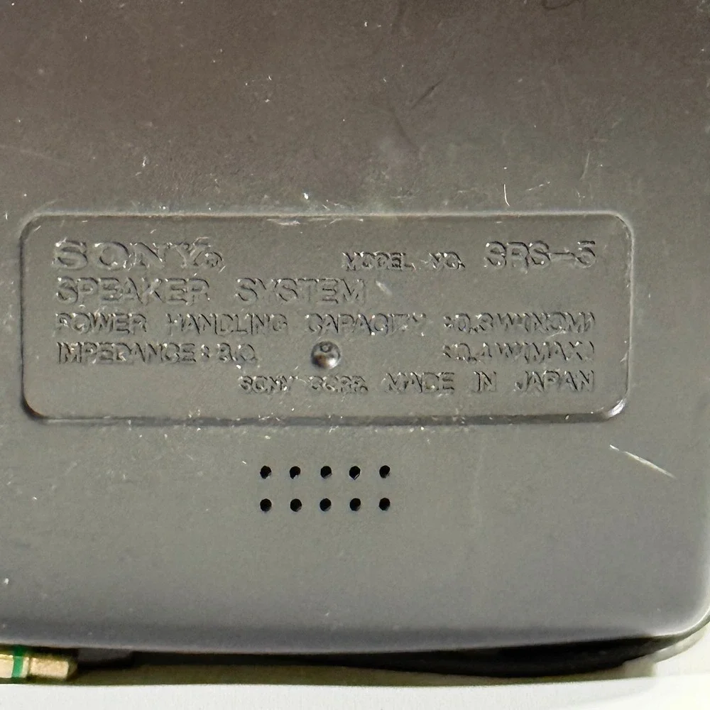 VTG Sony SRS-5 Speaker System Walkman Discman Portable Japan Tech Y2K TESTED